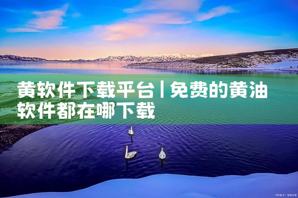 黄软件下载平台