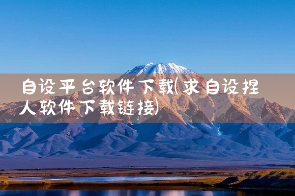 自设平台软件下载
